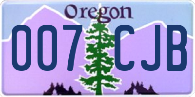OR license plate 007CJB