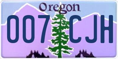 OR license plate 007CJH