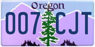 OR license plate 007CJT