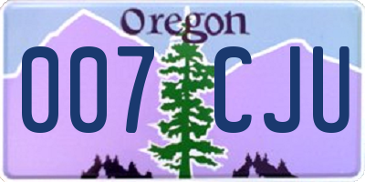 OR license plate 007CJU