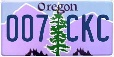 OR license plate 007CKC