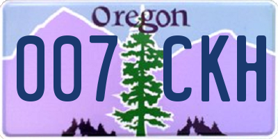 OR license plate 007CKH