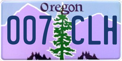 OR license plate 007CLH
