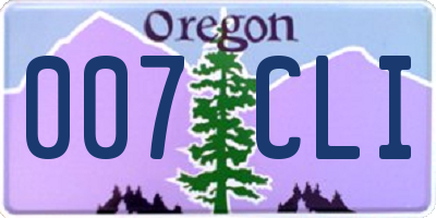 OR license plate 007CLI