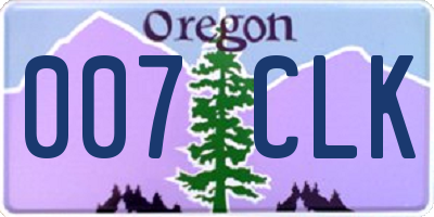 OR license plate 007CLK