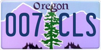 OR license plate 007CLS