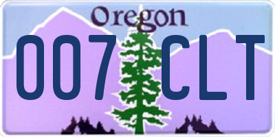 OR license plate 007CLT