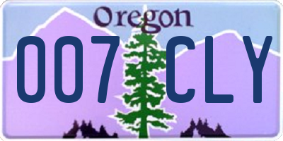 OR license plate 007CLY