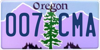 OR license plate 007CMA