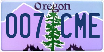 OR license plate 007CME