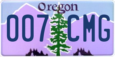 OR license plate 007CMG