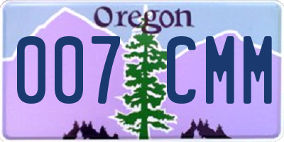 OR license plate 007CMM
