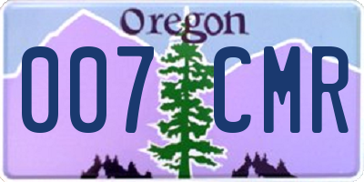 OR license plate 007CMR