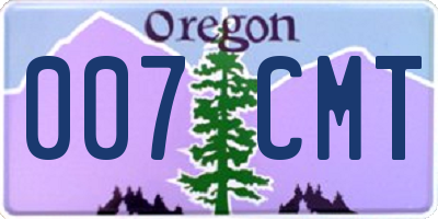 OR license plate 007CMT