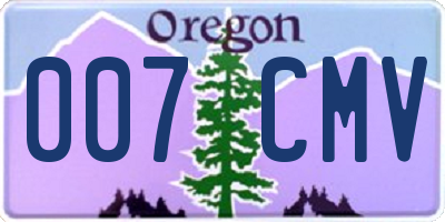 OR license plate 007CMV
