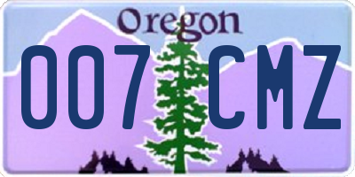 OR license plate 007CMZ