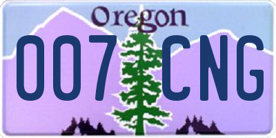 OR license plate 007CNG