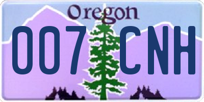 OR license plate 007CNH