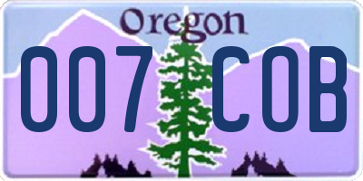 OR license plate 007COB