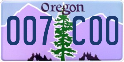 OR license plate 007COO