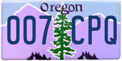 OR license plate 007CPQ
