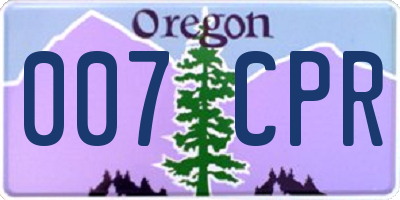 OR license plate 007CPR