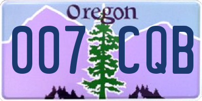 OR license plate 007CQB