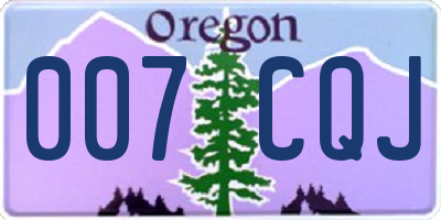 OR license plate 007CQJ