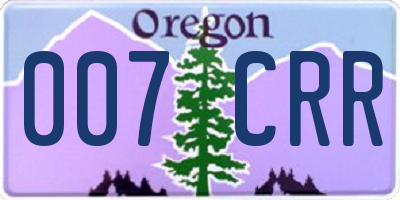 OR license plate 007CRR