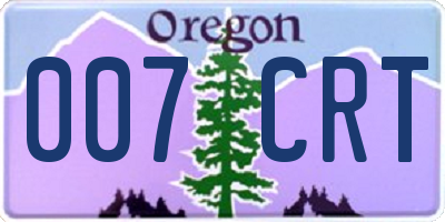OR license plate 007CRT