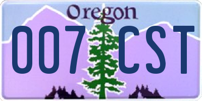 OR license plate 007CST