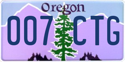 OR license plate 007CTG