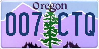 OR license plate 007CTQ