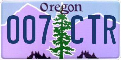 OR license plate 007CTR