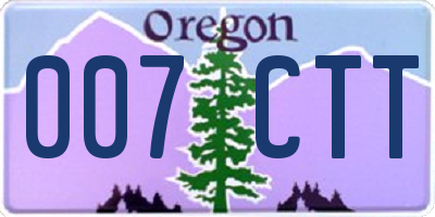 OR license plate 007CTT