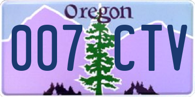OR license plate 007CTV
