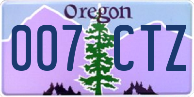 OR license plate 007CTZ
