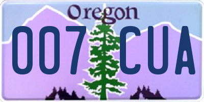 OR license plate 007CUA