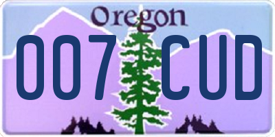 OR license plate 007CUD