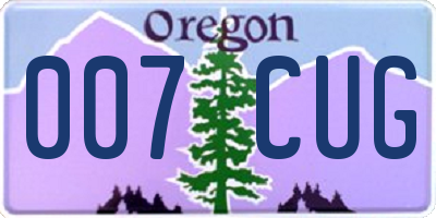 OR license plate 007CUG