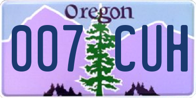 OR license plate 007CUH