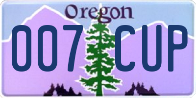 OR license plate 007CUP
