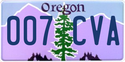 OR license plate 007CVA