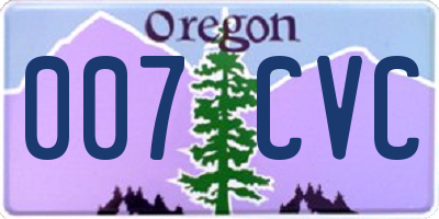 OR license plate 007CVC