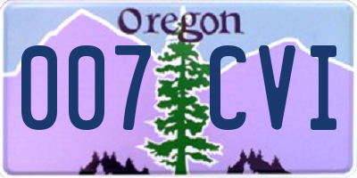 OR license plate 007CVI