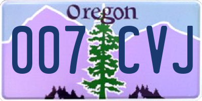 OR license plate 007CVJ