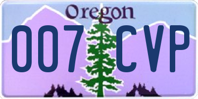 OR license plate 007CVP