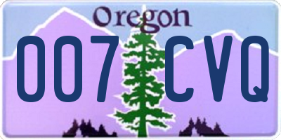 OR license plate 007CVQ