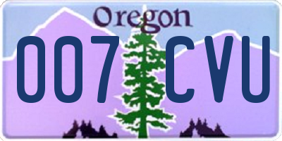 OR license plate 007CVU