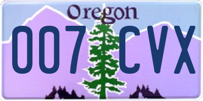 OR license plate 007CVX
